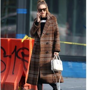 MANGO Coat Oversized Checkered Plaid Jacket